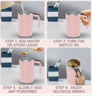 PANCERKA Self-Stirring Mug with LED Temperature Display