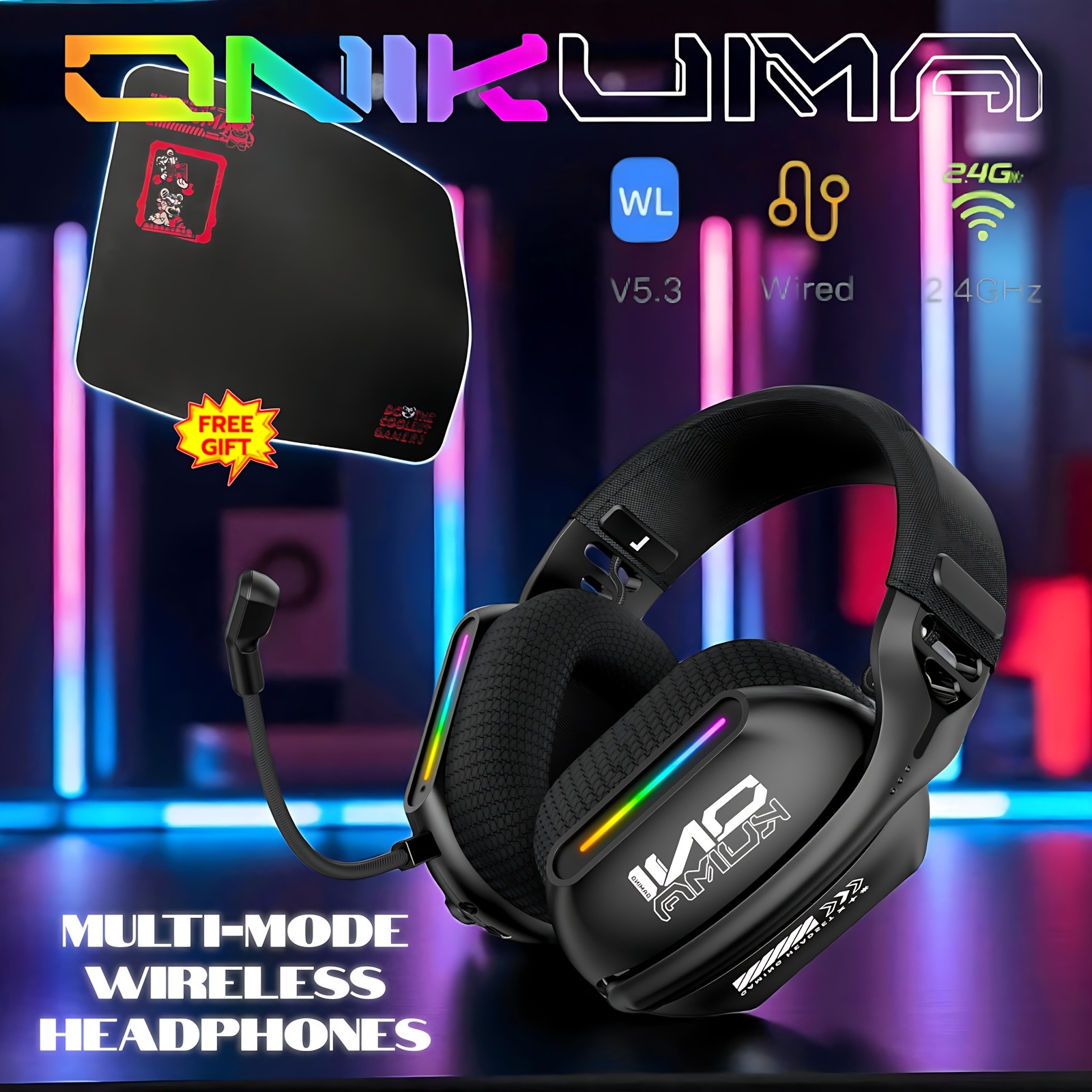 ONIKUMA Wireless Gaming Earbuds Low Latency, Dual Connection, and Deep Bass for Ultimate Gaming Experience