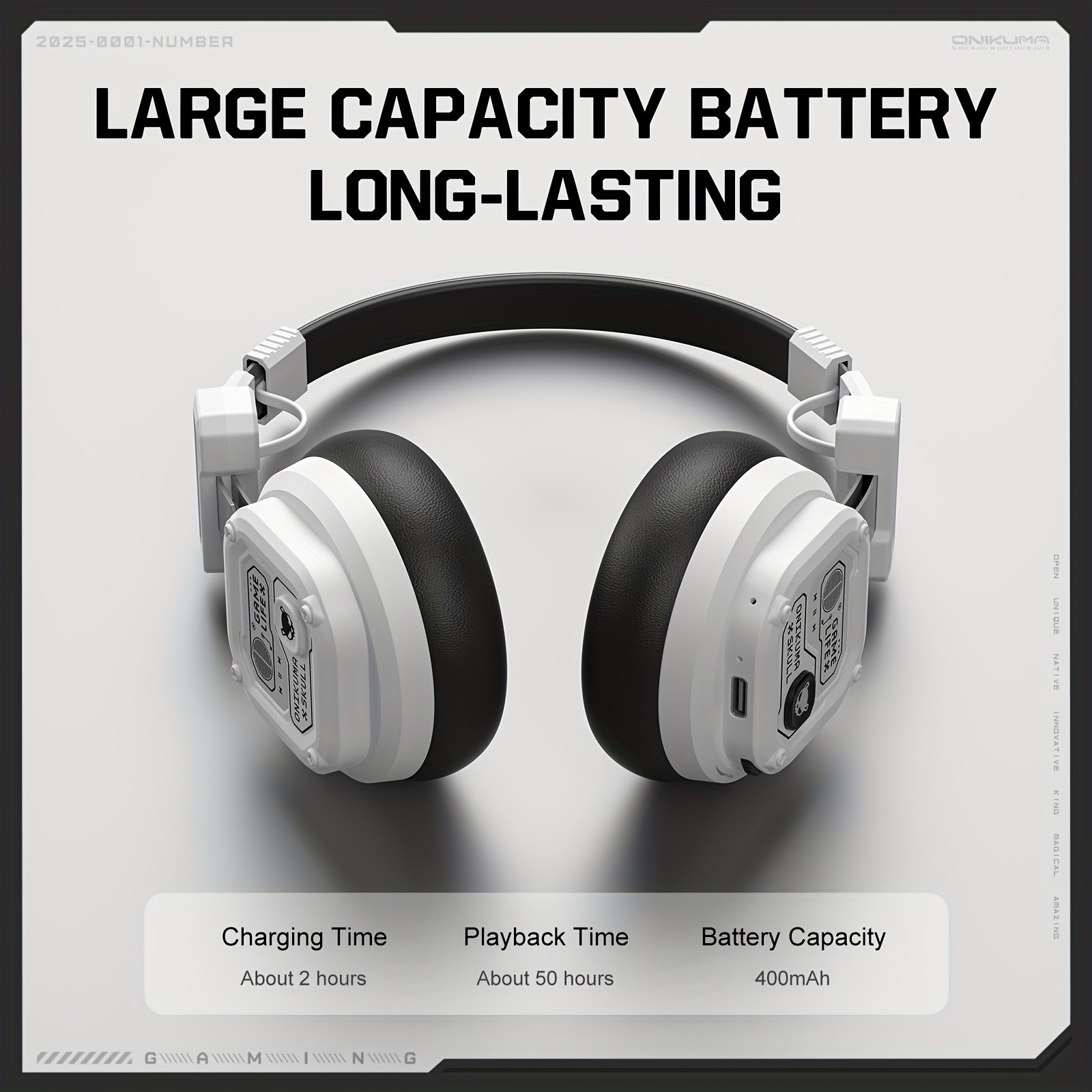 ONIKUMA Wireless Retro Headphones  50+ Hours Playback, Stylish 80's/90's Design with Noise-Canceling Feature