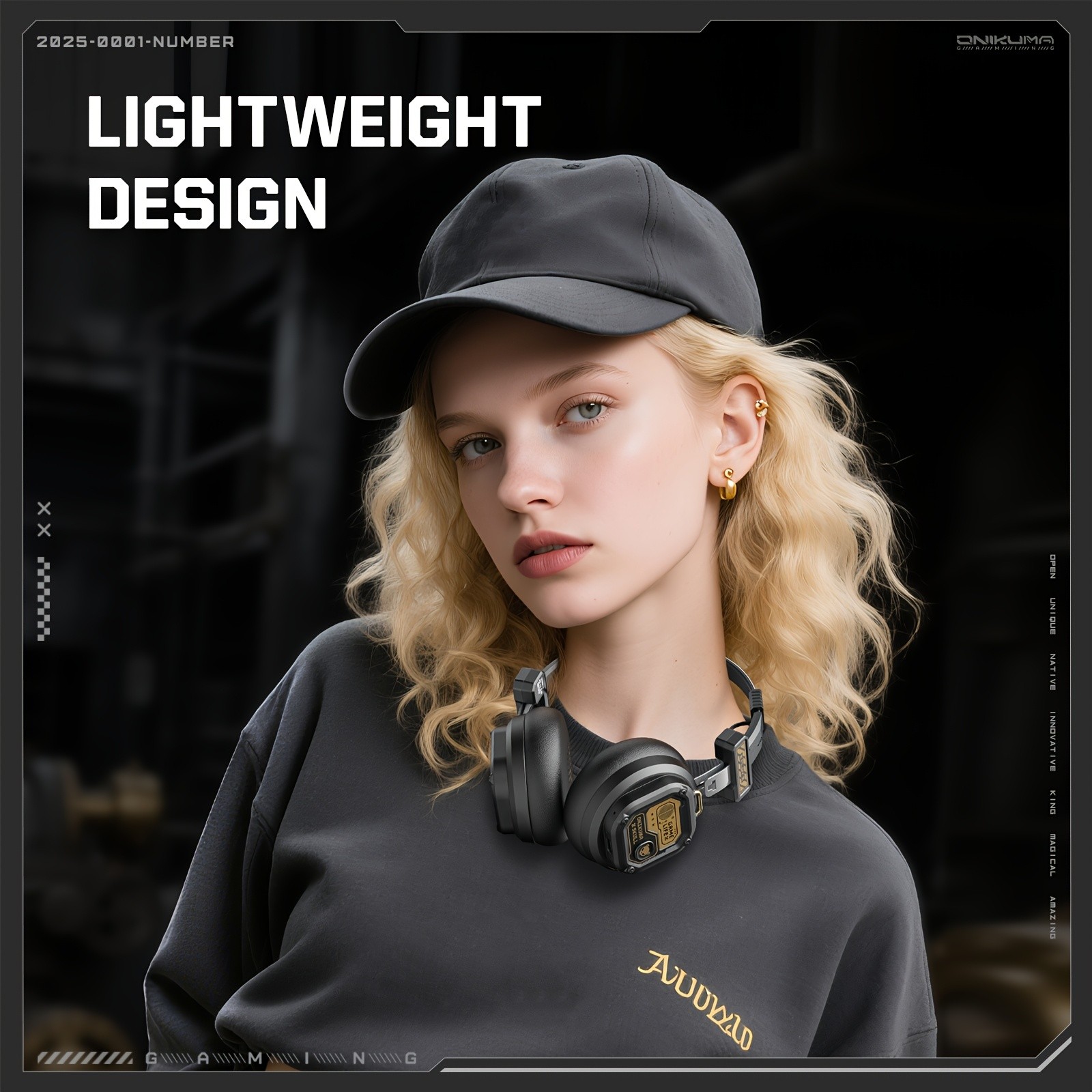 ONIKUMA Wireless Retro Headphones  50+ Hours Playback, Stylish 80's/90's Design with Noise-Canceling Feature