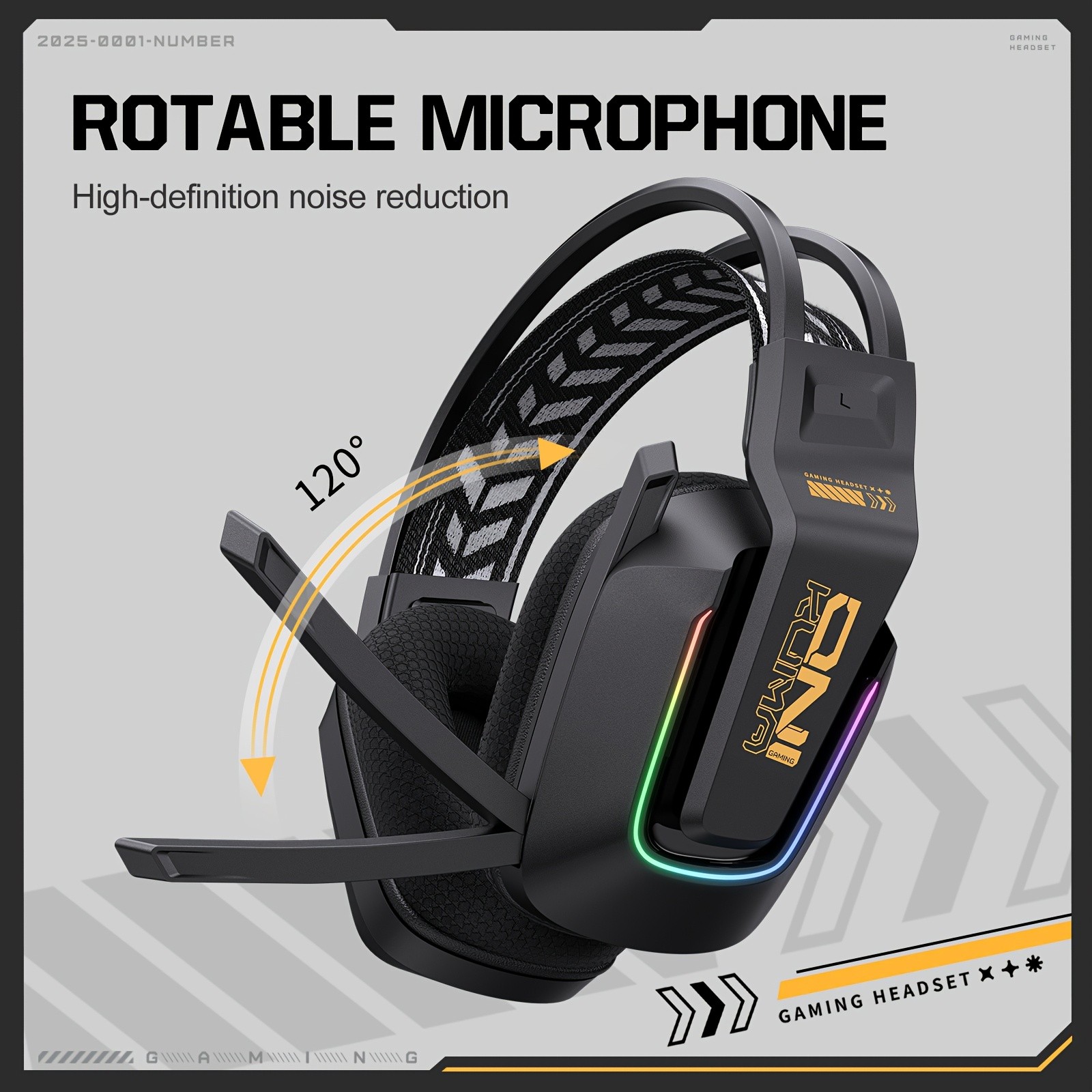 ONIKUMA Wireless Gaming Headset  7.1 Surround Sound, RGB Lighting, and Dual Wireless Connectivity