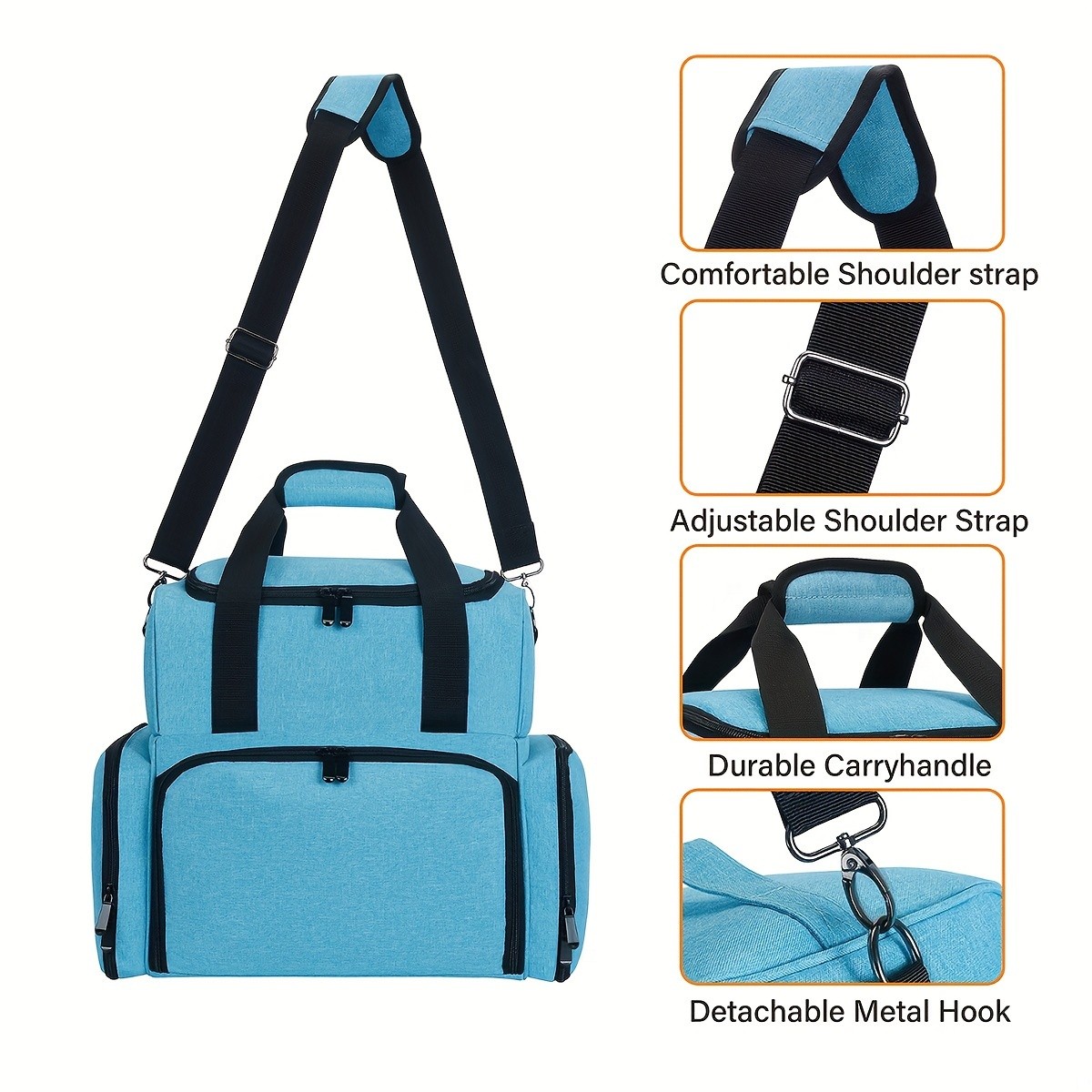 UOZL 80-Bottle Nail Polish Organizer Case with 2 Detachable Bags