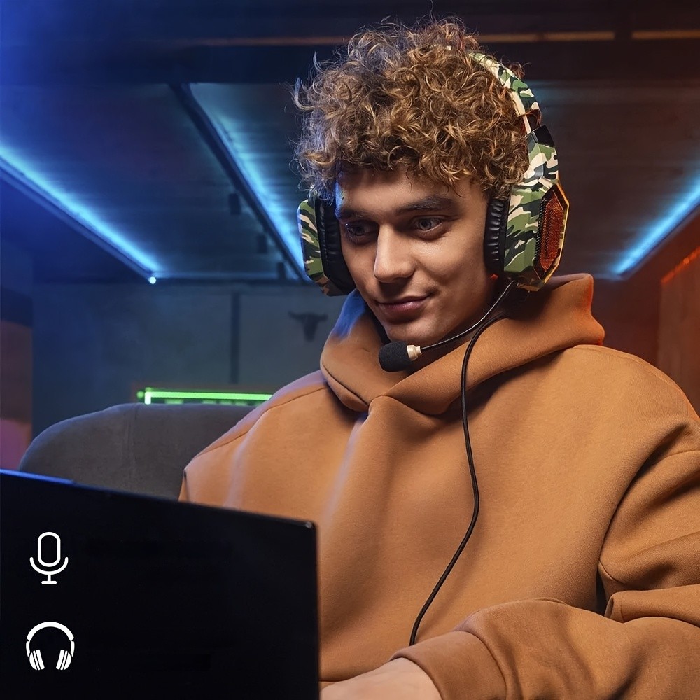 ONIKUMA Wired Gaming Headset  High-Definition Microphone, RGB Lighting, Immersive Sound for PS4, PS5, and PC