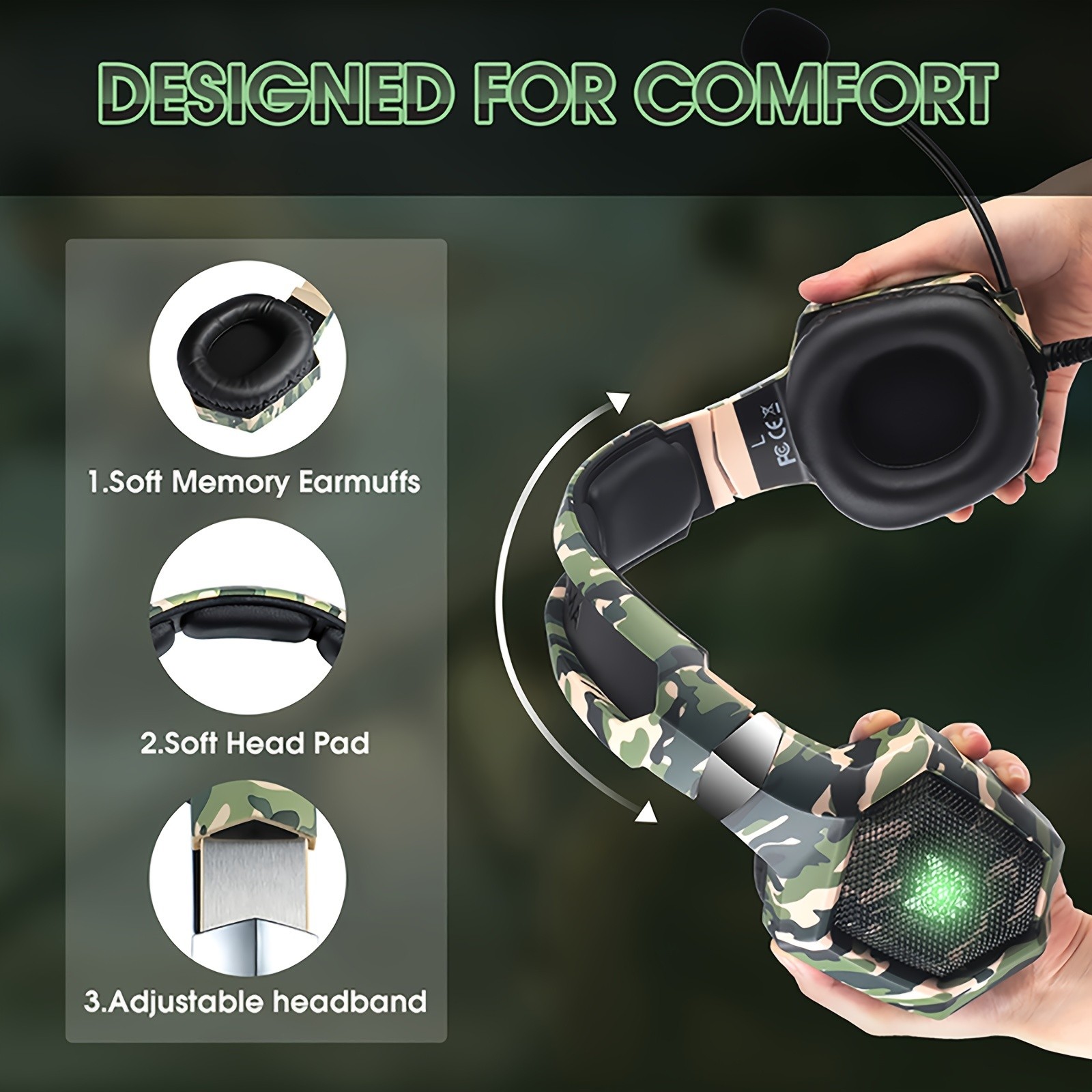 ONIKUMA Wired Gaming Headset  High-Definition Microphone, RGB Lighting, Immersive Sound for PS4, PS5, and PC