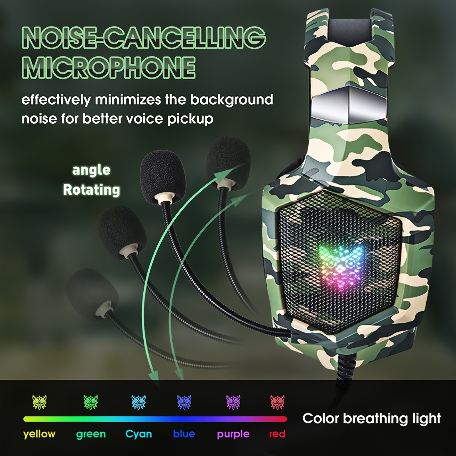 ONIKUMA Wired Gaming Headset  High-Definition Microphone, RGB Lighting, Immersive Sound for PS4, PS5, and PC