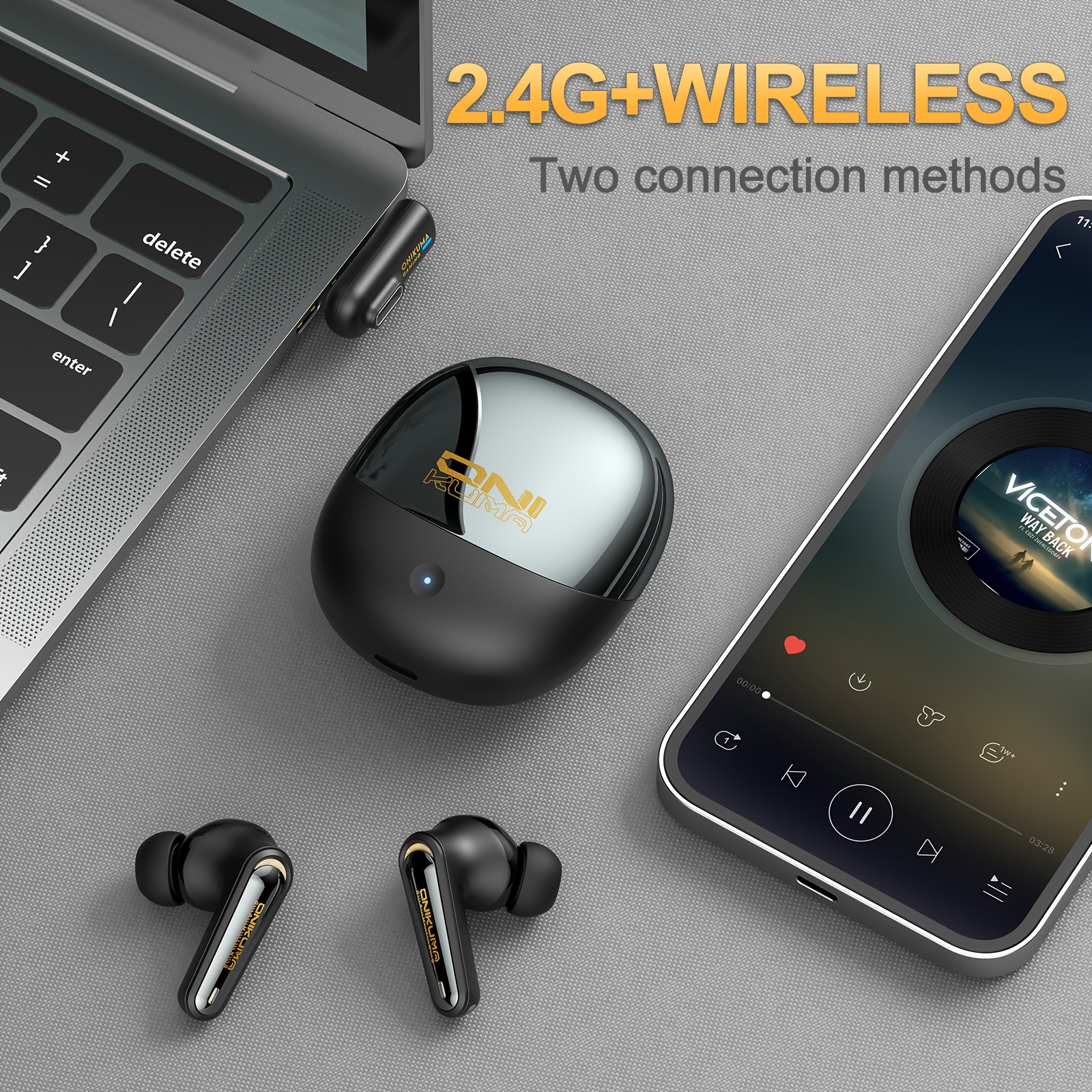 ONIKUMA Next Generation Wireless Earbuds Dual-Connection, ANC & ENC Noise Cancellation, Bass Stereo Sound