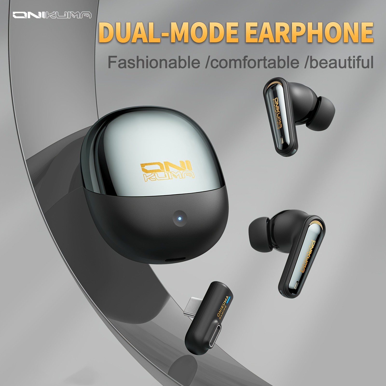 ONIKUMA Next Generation Wireless Earbuds Dual-Connection, ANC & ENC Noise Cancellation, Bass Stereo Sound