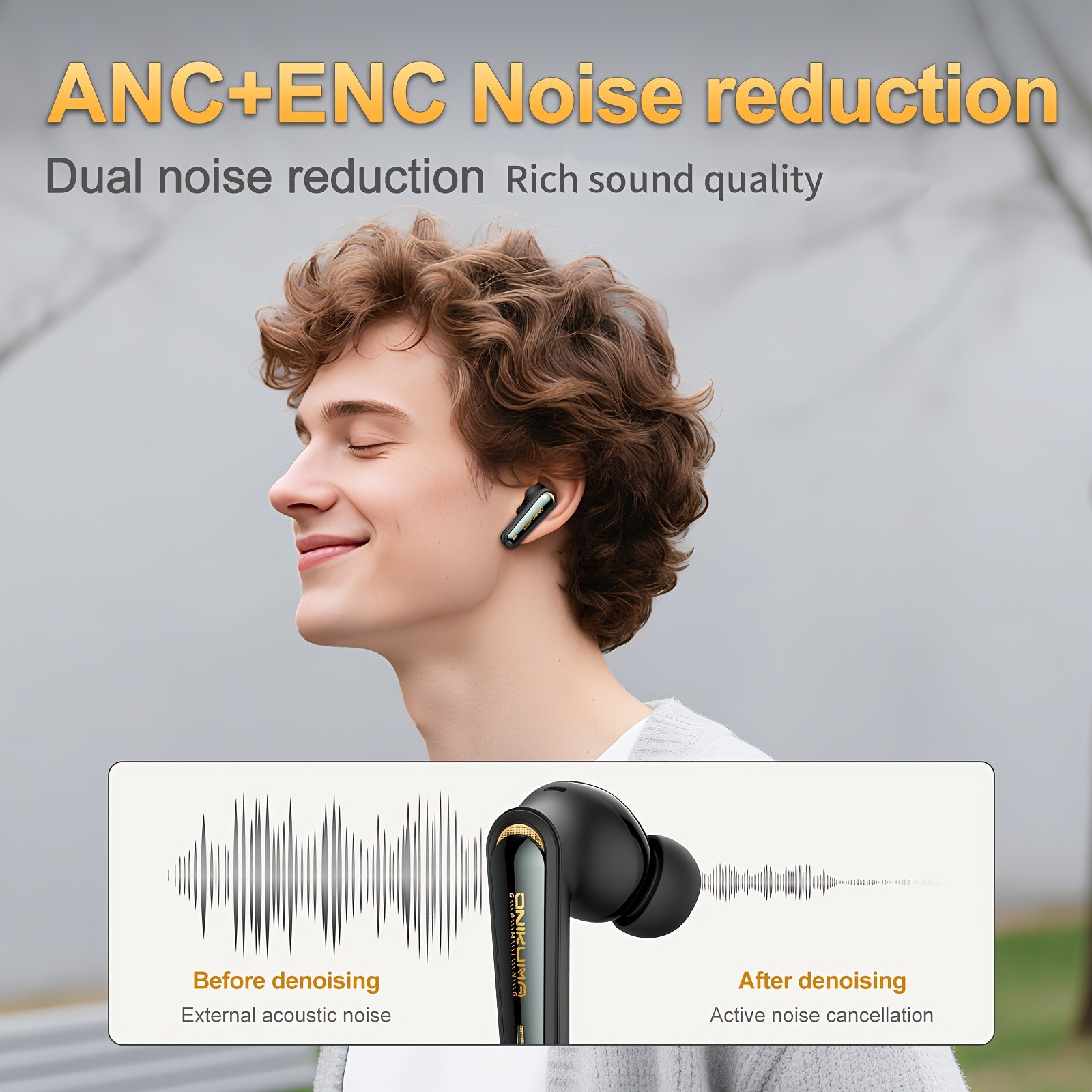 ONIKUMA Next Generation Wireless Earbuds Dual-Connection, ANC & ENC Noise Cancellation, Bass Stereo Sound