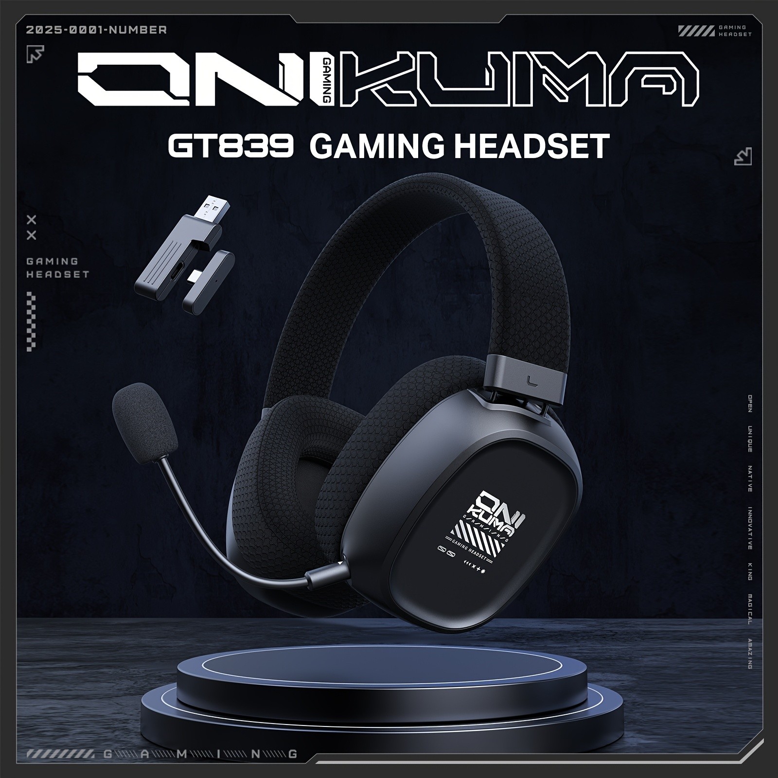 ONIKUMA Gaming Headset  7.1 Surround Sound, Triple-Mode Connectivity, Ultra-Low Latency