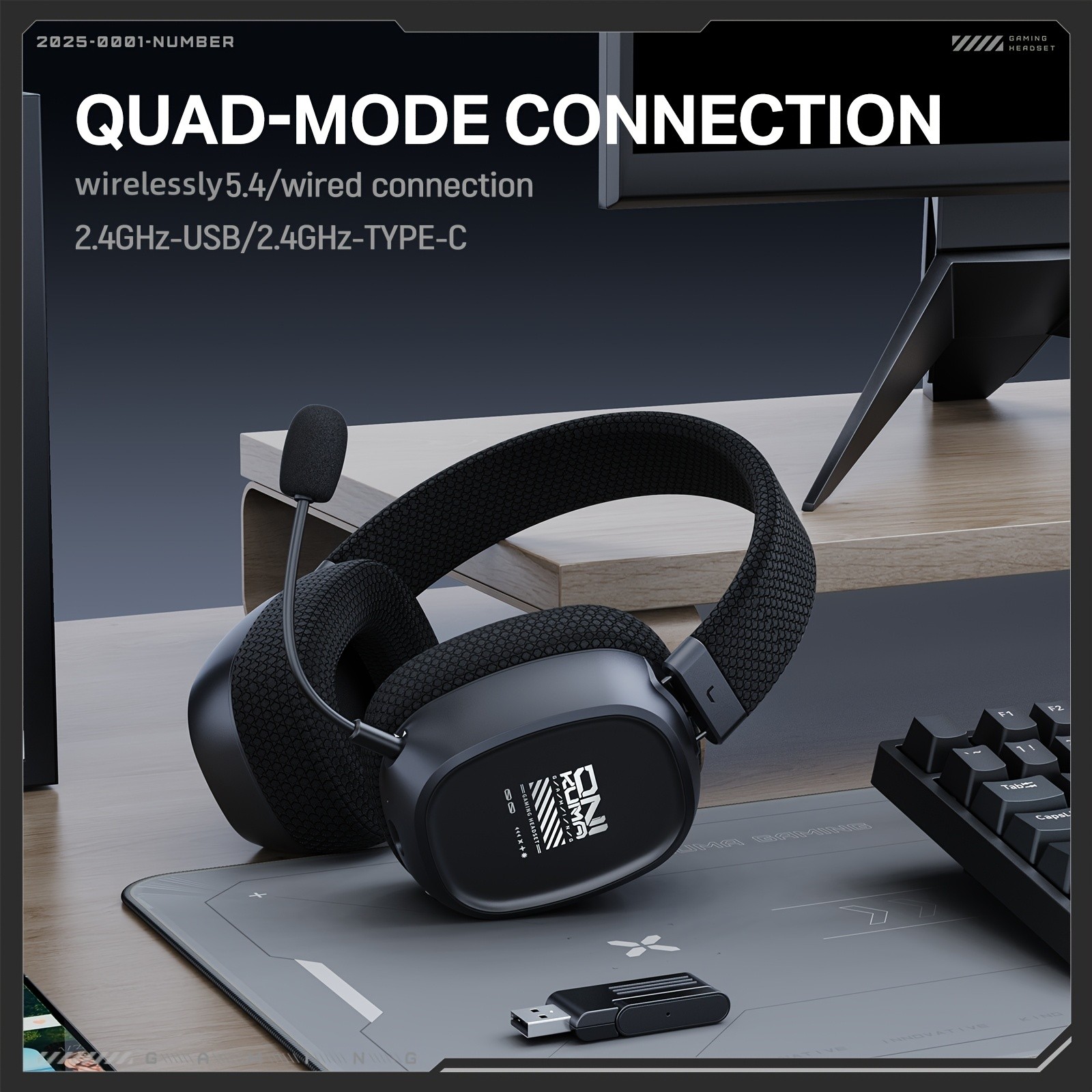 ONIKUMA Gaming Headset  7.1 Surround Sound, Triple-Mode Connectivity, Ultra-Low Latency