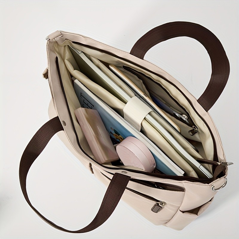 OGEHUAFEE Lightweight Nylon Laptop Bag for Men & Women Adjustable Shoulder Strap, Multiple Pockets, Ideal for Travel & Daily Use