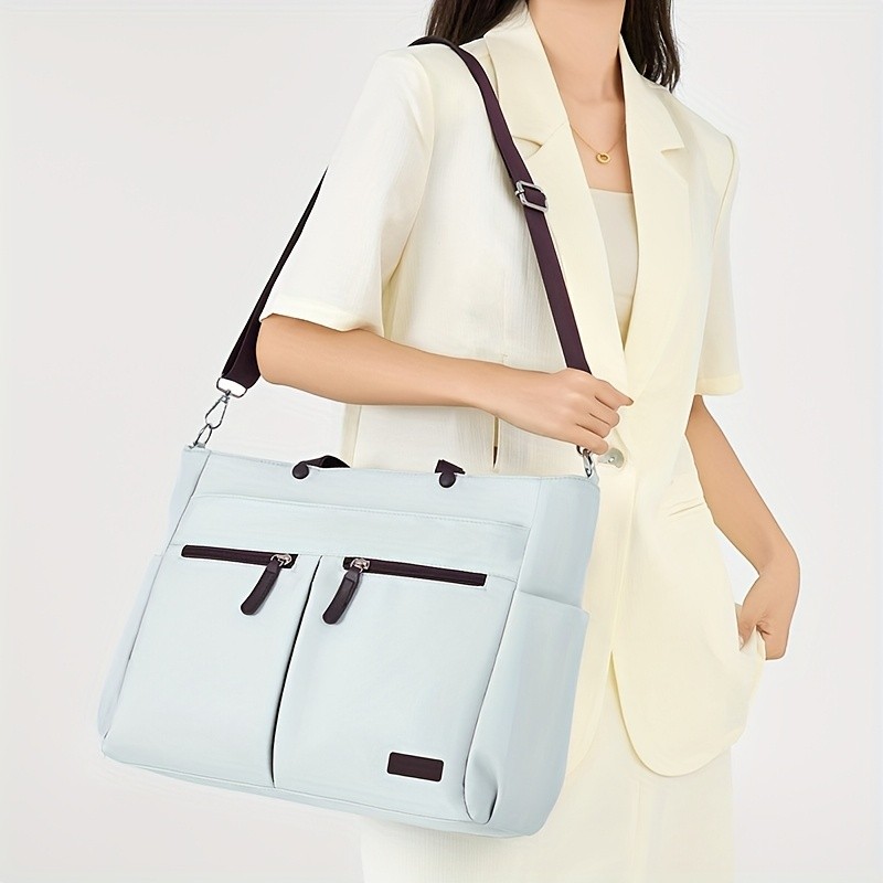 OGEHUAFEE Lightweight Nylon Laptop Bag for Men & Women Adjustable Shoulder Strap, Multiple Pockets, Ideal for Travel & Daily Use