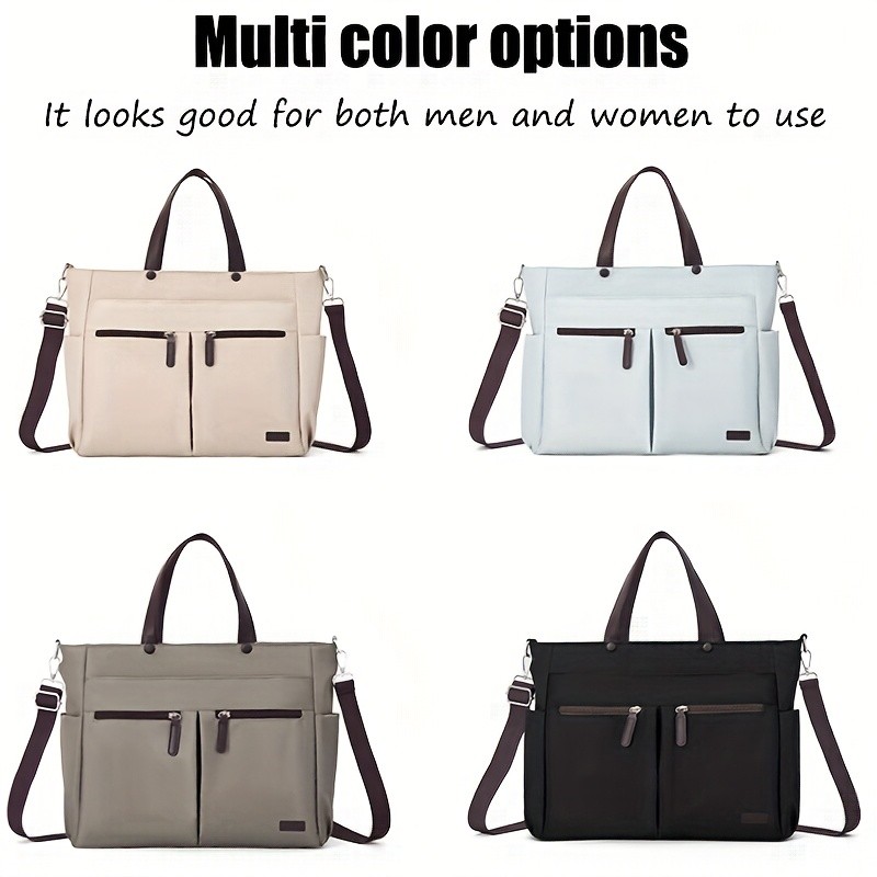 OGEHUAFEE Lightweight Nylon Laptop Bag for Men & Women Adjustable Shoulder Strap, Multiple Pockets, Ideal for Travel & Daily Use