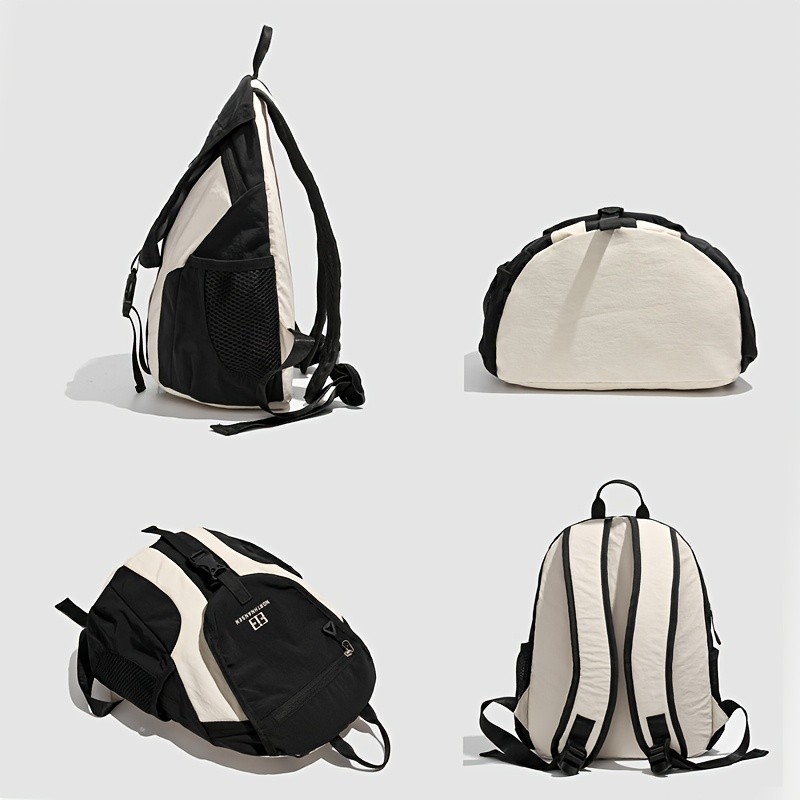 OGEHUAFEE Womens Lightweight Foldable Backpack  Casual Color Block Design, Adjustable Straps, Ideal for Travel & Shopping