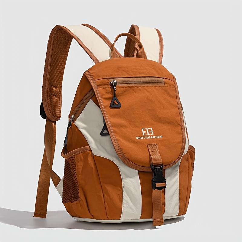 OGEHUAFEE Womens Lightweight Foldable Backpack  Casual Color Block Design, Adjustable Straps, Ideal for Travel & Shopping