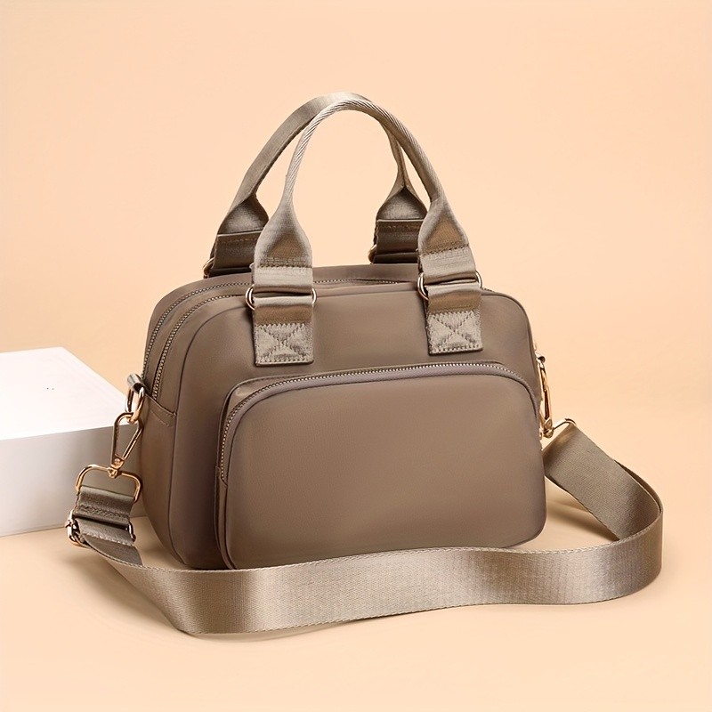 OGEHUAFEE Large Capacity Nylon Bag  Lightweight Travel Shoulder & Handbag with Removable Strap, Zipper Closure, Adjustable Straps, Casual Style