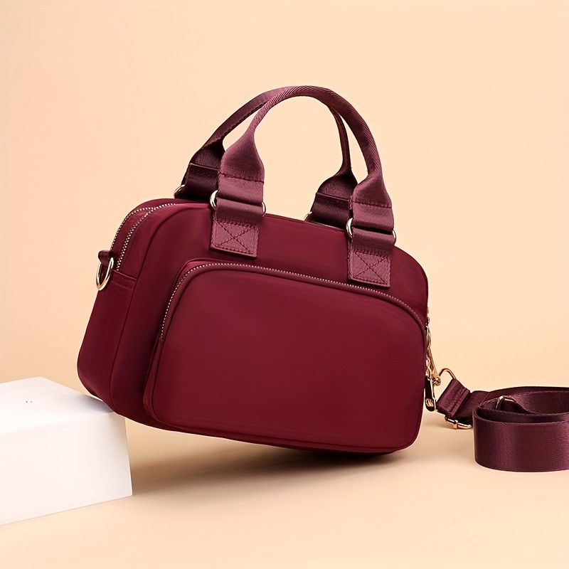 OGEHUAFEE Large Capacity Nylon Bag  Lightweight Travel Shoulder & Handbag with Removable Strap, Zipper Closure, Adjustable Straps, Casual Style