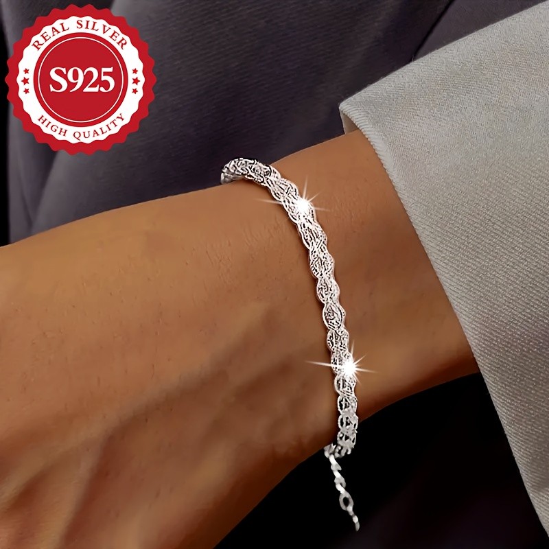 SOL COLL 925 Silvery Sparkling Phoenix Tail Bracelet