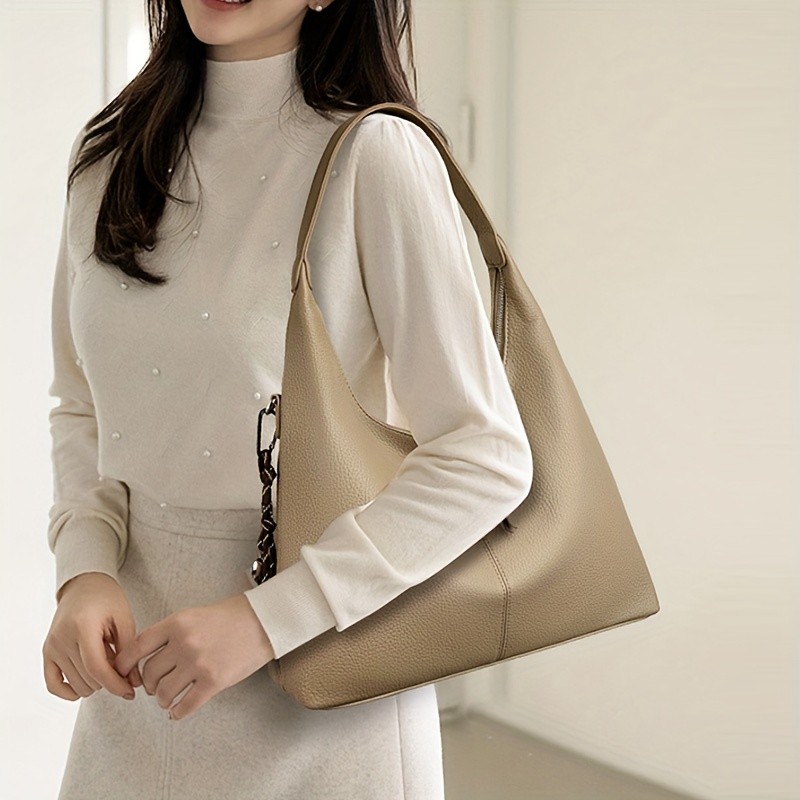 OGEHUAFEE Womens Elegant Large Capacity Tote Handbag  Golden-Tone Hardware, Zipper Closure, Nylon Lining, Multi-Color Options