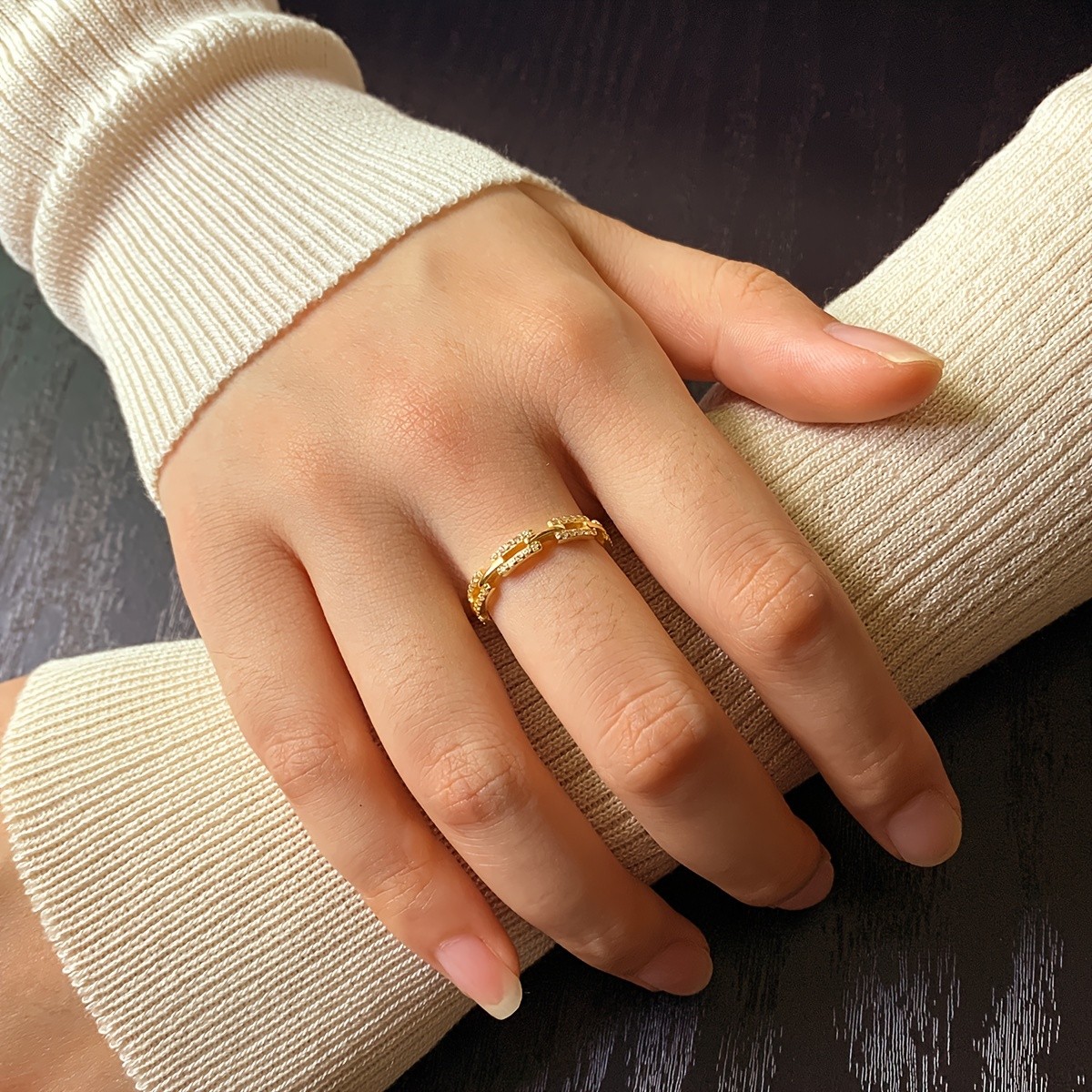 SIMILANKA 925 Silvery Hollow Geometric Circle Ring