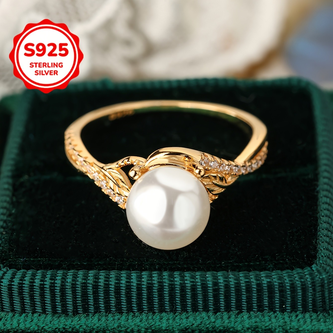 SIMILANKA Elegant Womens Cross Ring with Faux & Natural Stone Accents