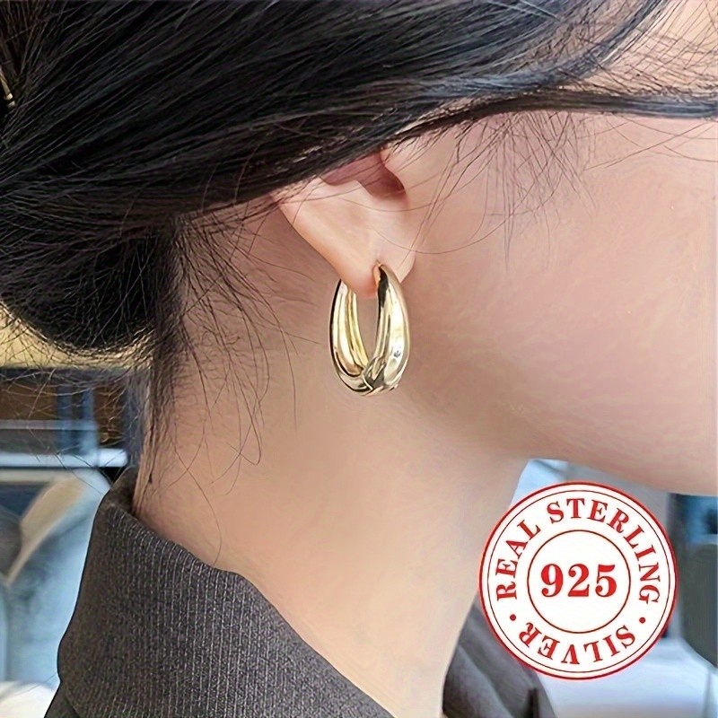 JOYHERS Womens Fashion Hoop Earrings with 18K Gold Plating