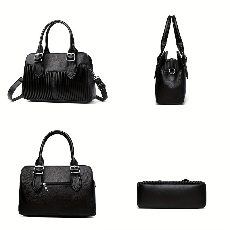 OGEHUAFEE Womens Large Capacity PU Handbag  Stylish Business Briefcase with Detachable Shoulder Strap