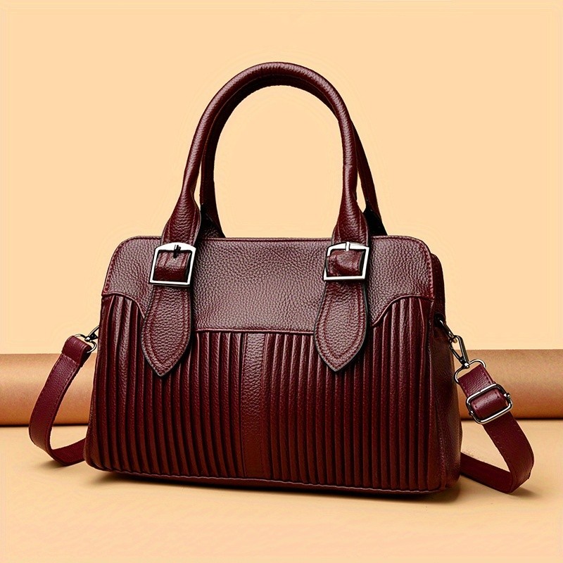 OGEHUAFEE Womens Large Capacity PU Handbag  Stylish Business Briefcase with Detachable Shoulder Strap