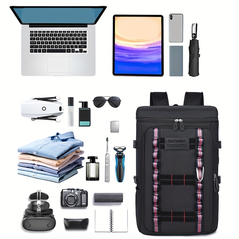 OGEHUAFEE Large Capacity Fashionable Mens Backpack  Multifunctional Outdoor Travel Backpack, Multi-Pocket Storage, Dry Wet Separation