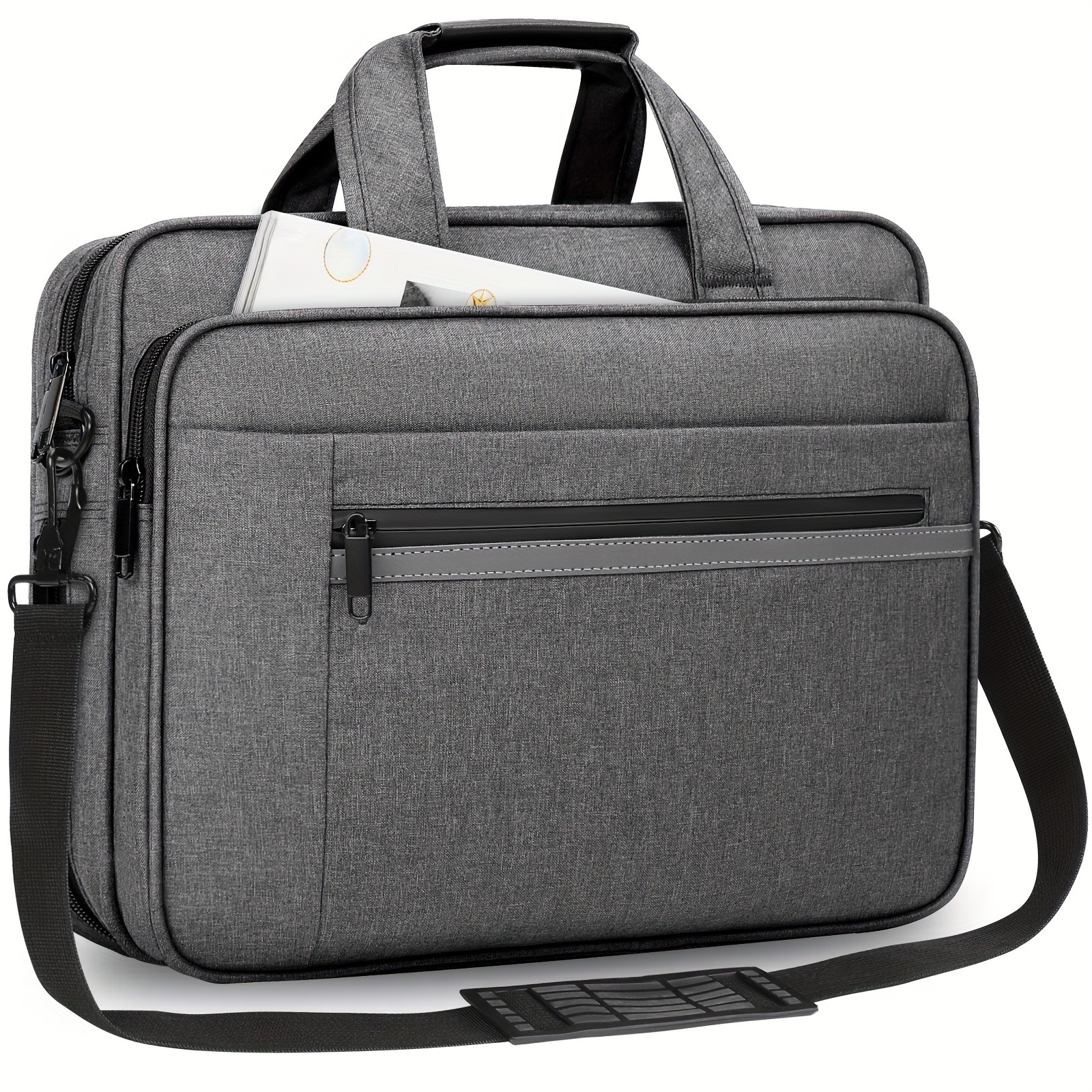 KTMOUW Laptop Briefcase for 15.6-inch Devices Expandable Messenger Bag, Multiple Compartments, TSA-Compliant Design, Ideal for Business & Travel