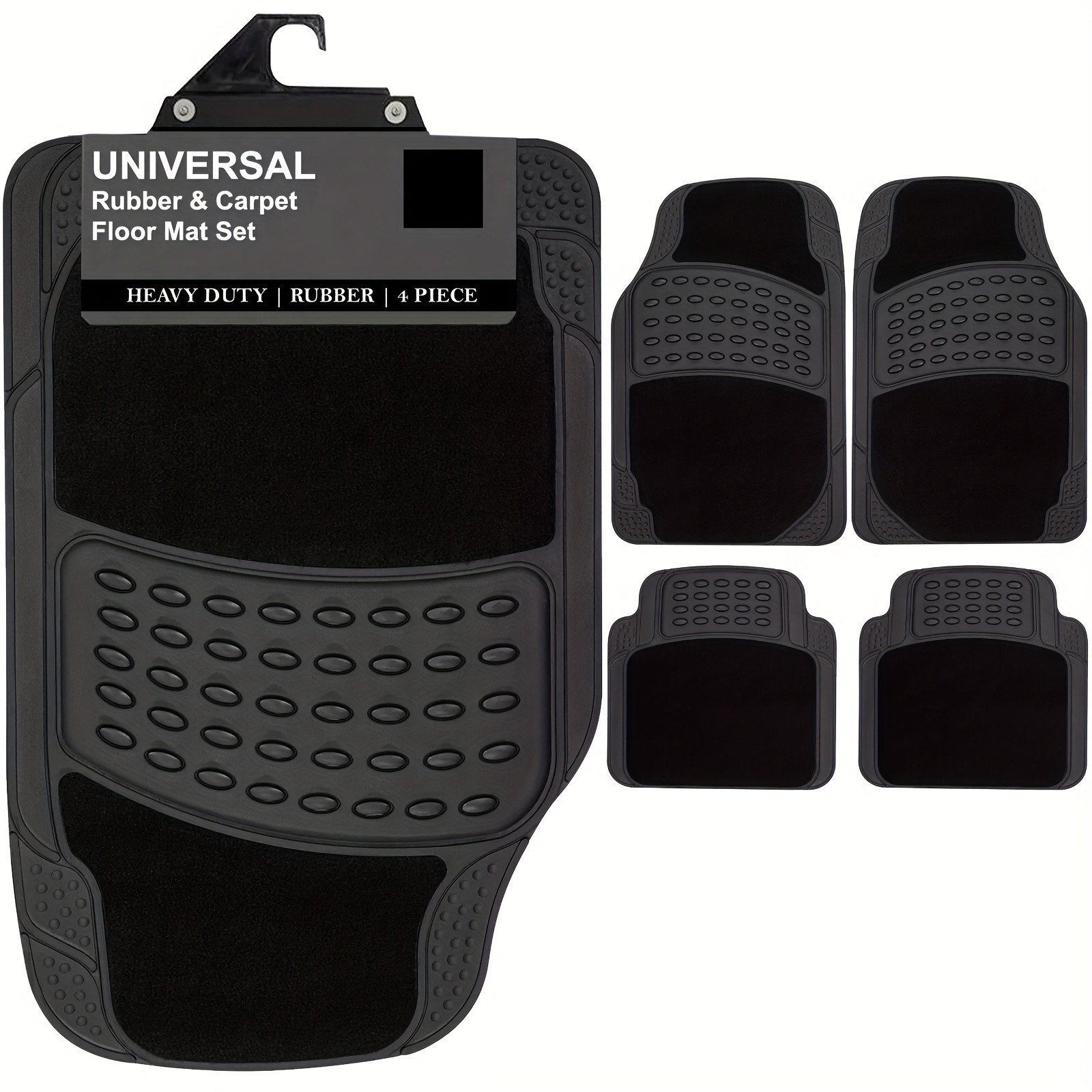 KTMOUW Universal Car Floor Mats Waterproof & Durable Rubber Mats for Cars, SUVs, Trucks, and Vans