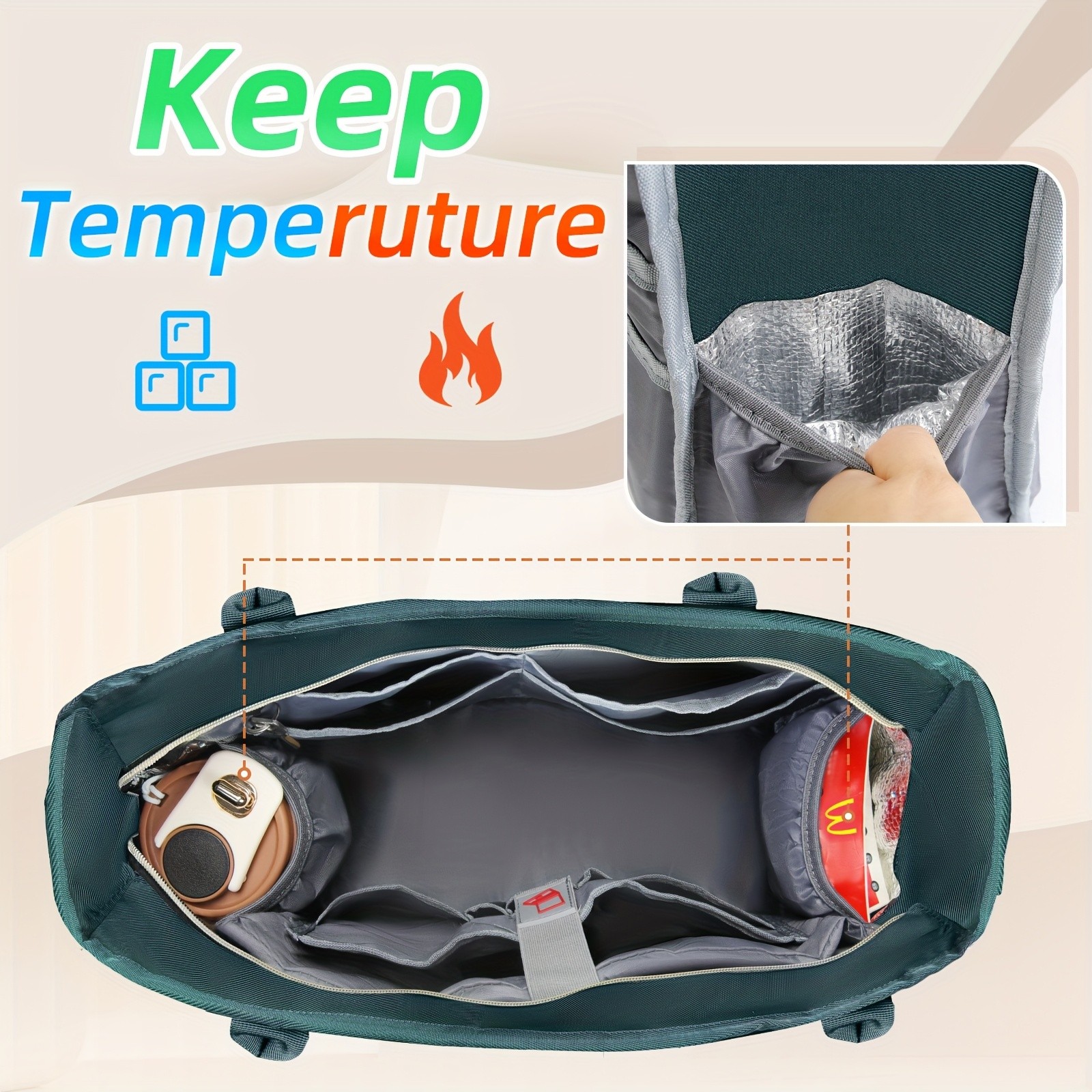 KTMOUW Laptop Bag for Women Stylish Dark Green Tote, Adjustable Strap, Zipper Closure, Ideal for Teachers & Professionals