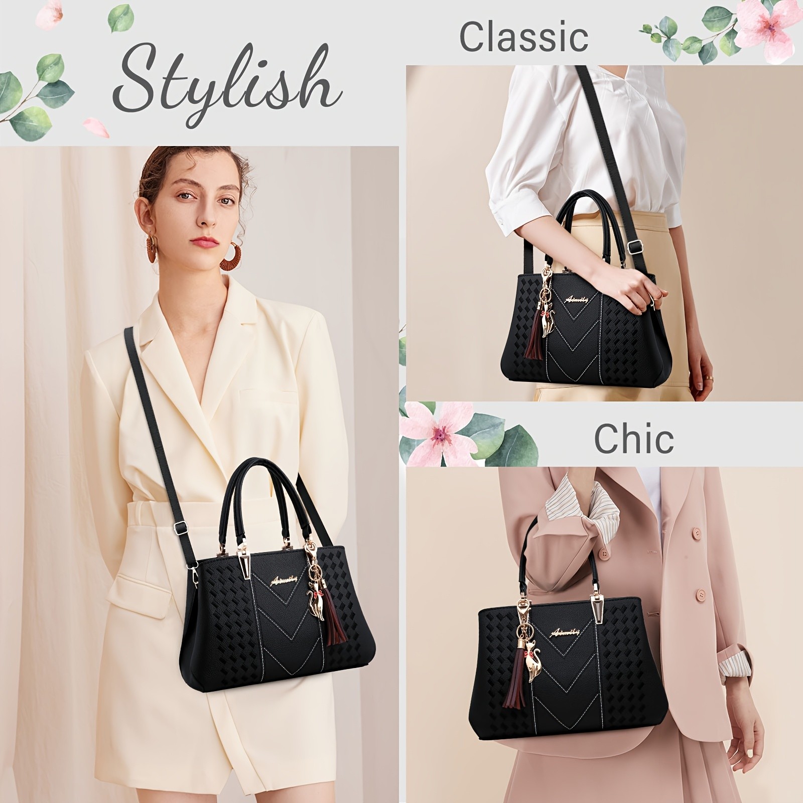 KTMOUW Womens Tote Bag  Multiple Inner Pockets, Small Handbag, Waterproof Shoulder Bag, Stylish and Functional