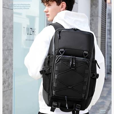 OZUKO Large Capacity Sports Backpack Multi-Compartment 43.94cm Laptop Bag with Photography Stand for Travel, Gym, and Outdoor Adventures