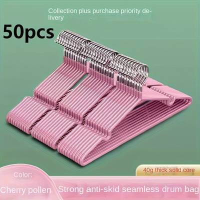 50pcs Heavy-Duty Non-Slip Metal Clothes Hangers  Space-Saving Garment Organizers for Coats, Shirts, and More