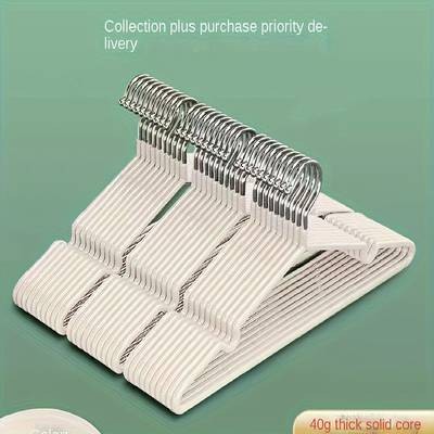 50pcs Heavy-Duty Non-Slip Metal Clothes Hangers Space-Saving Garment Organizers for Coats, Shirts, and More