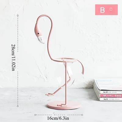 ITECHJOY Eye-Catching Flamingo Hydroponic Vase  Add a Touch of Vintage Elegance to Your Desk