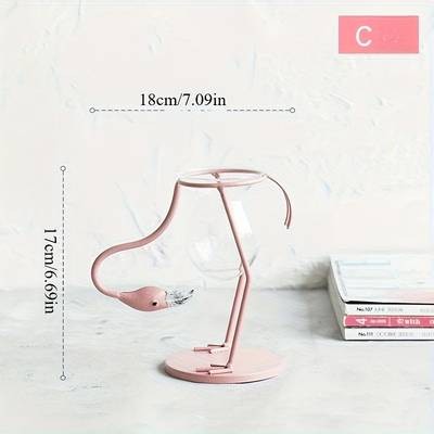 ITECHJOY Eye-Catching Flamingo Hydroponic Vase  Add a Touch of Vintage Elegance to Your Desk