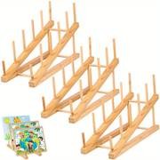 ITECHJOY 3pcs Wooden Puzzle Storage Rack  Classic Storage and Display Solution for Puzzle Enthusiasts