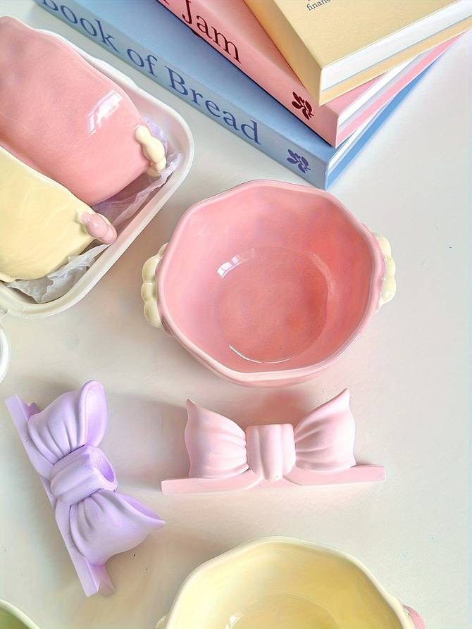 ITECHJOY 4pcs Macaron Colored Cute Bowls Add a Touch of Charm to Your Dining Experience