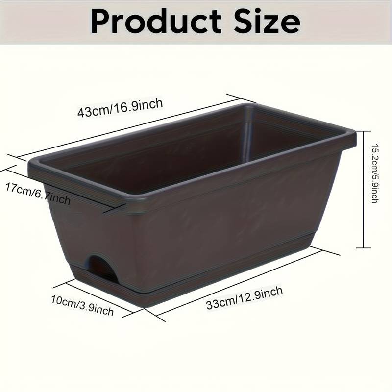 ITECHJOY 5pcs Set of Retro Rectangular Plastic Flower Pots  Stylish and Durable Planters for Your Indoor and Outdoor Garden