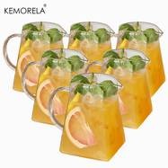 KEMORELA 4/6pcs Juice Cup with Handle Stylish Glass Cups for Coffee, Milk, and Afternoon Tea
