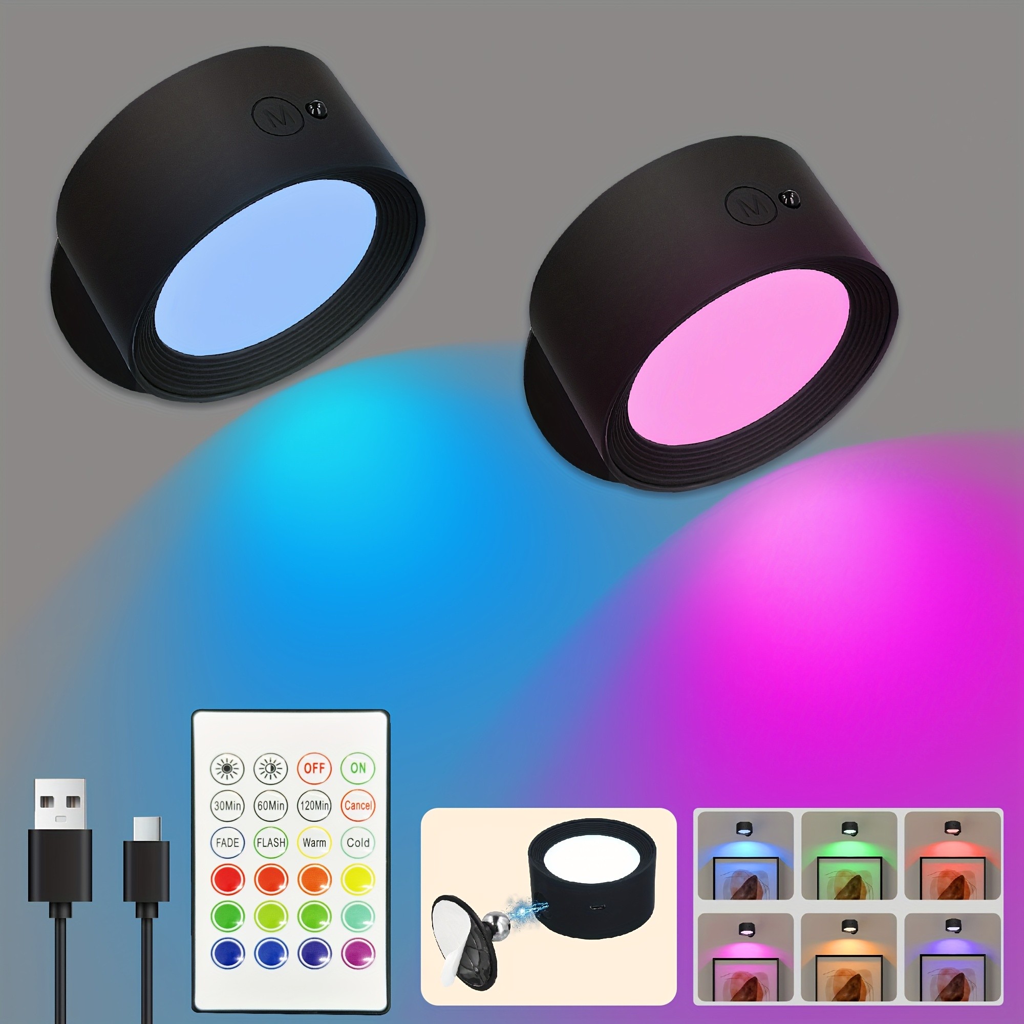 GVTCO Indoor Rechargeable LED Wall Light