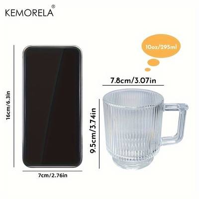 KEMORELA Premium Glass Coffee Cups with Handles  Classic and Elegant Drinkware for Every Occasion