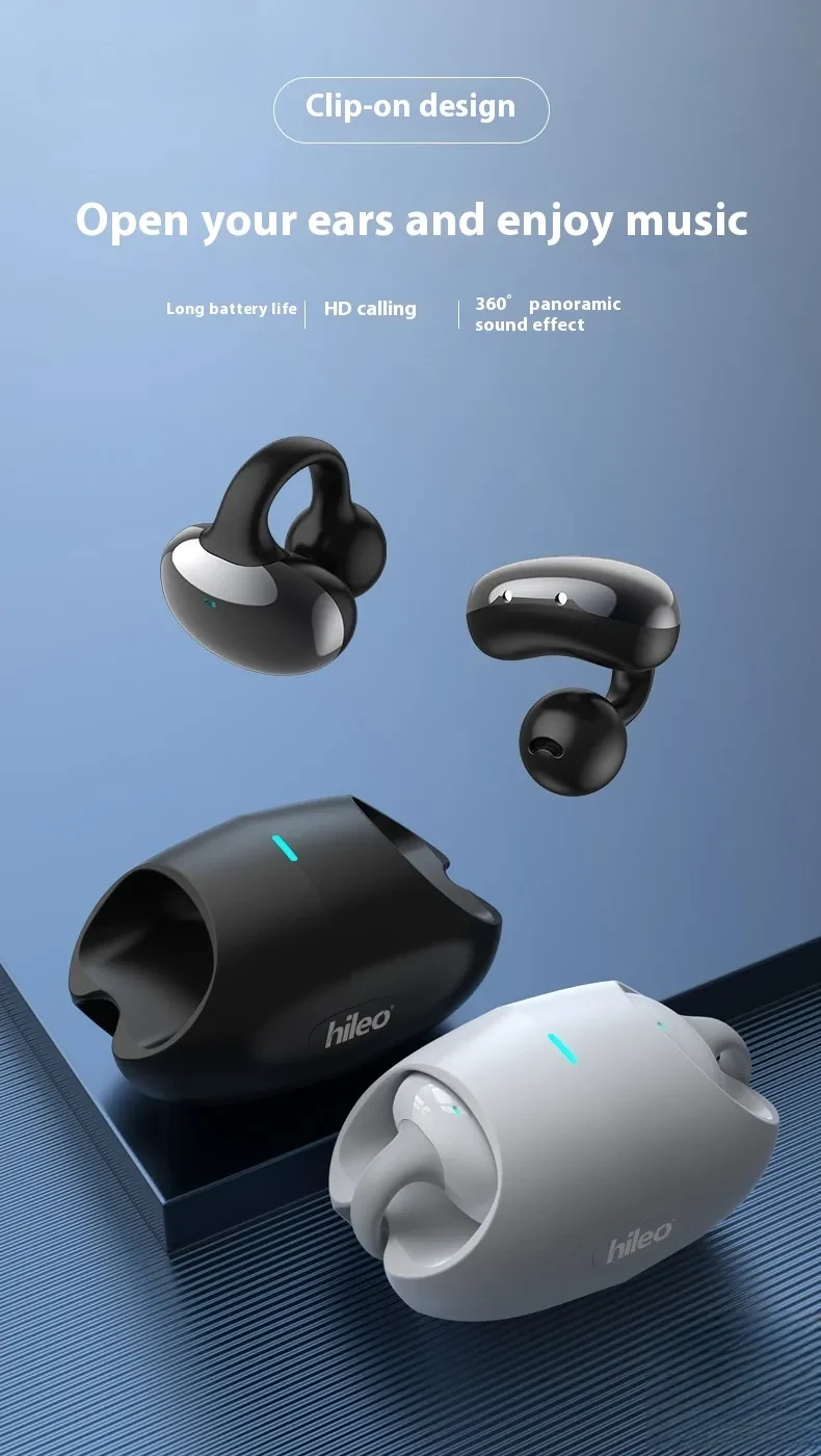 Clip-on True Wireless Bluetooth Headset Sports Non In-ear Stereo Mobile Phone Universal