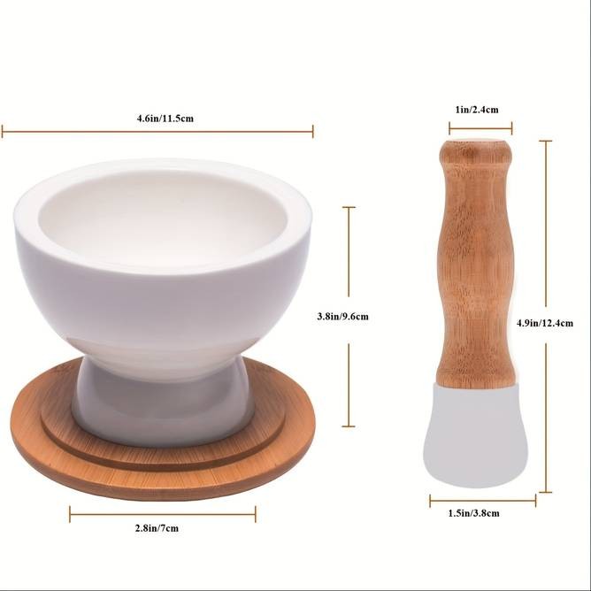 Porcelain Mortar and Pestle Set  A Classic and Durable Kitchen Tool for Grinding Spices, Herbs, and More