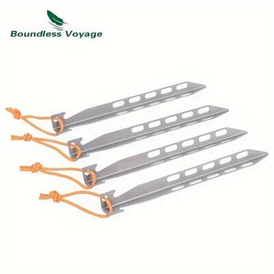 4pcs Pure Titanium Ground Stakes  Lightweight, Portable Tent Stabilization for Ultimate Windproof Protection