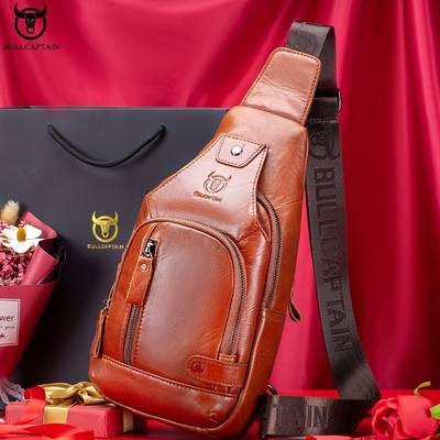 BULLCAPTAIN Mens Chest Front Bag  Trendy, Multifunctional Design for Active Lifestyles