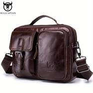 BULLCAPTAIN Men's Genuine Leather Messenger Bag  Vintage, Multi-Functional, Large-Capacity Briefcase for Travel & Outdoor