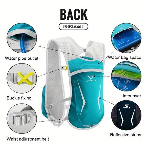 WRELS Lightweight 5L Running Vest Backpack  Breathable, Adjustable, and Compact for Hiking, Cycling, & Wilderness Adventures